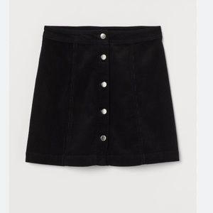 H&M‎ divided button down black jean mini skirt